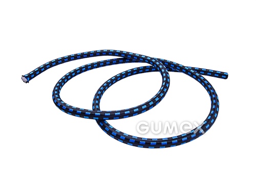 Gummiseil, Durchmesser 10mm, Gummifaser/PP-Geflecht, schwarz-blau, 